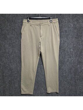 Into The AM All Day Pants Men 34x28 Brown Tapered Fit Stretch Chino Casual